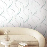 York Wallcoverings Ink Flow wallpaper, color Seaglass, SKU FM1094