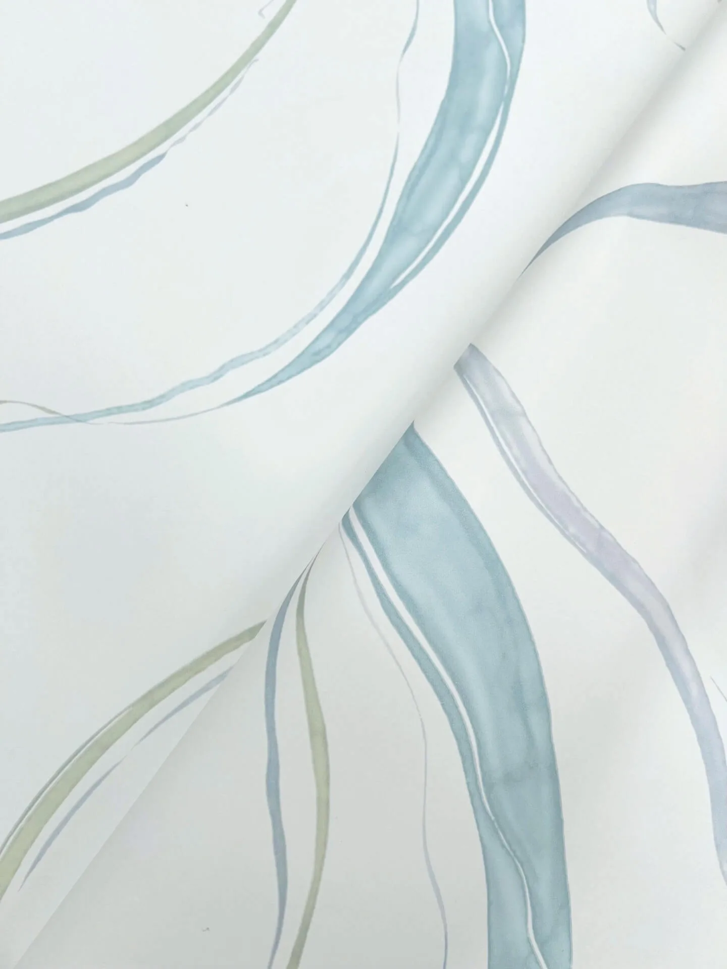 York Wallcoverings Ink Flow wallpaper, color Seaglass, SKU FM1094
