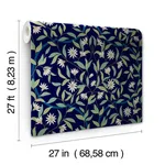 York Wallcoverings Jasmine - Blue Metallic Wallpaper | Buy Online York Wallcoverings Jasmine wallpaper, color Blue Metallic, SKU GO8251