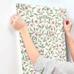 York Wallcoverings Jasmine - Coral Wallpaper | Buy Online York Wallcoverings Jasmine wallpaper, color Coral, SKU GO8252