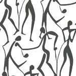York Wallcoverings Joyful Dancers wallpaper, color Carbon Black, SKU ZM2831