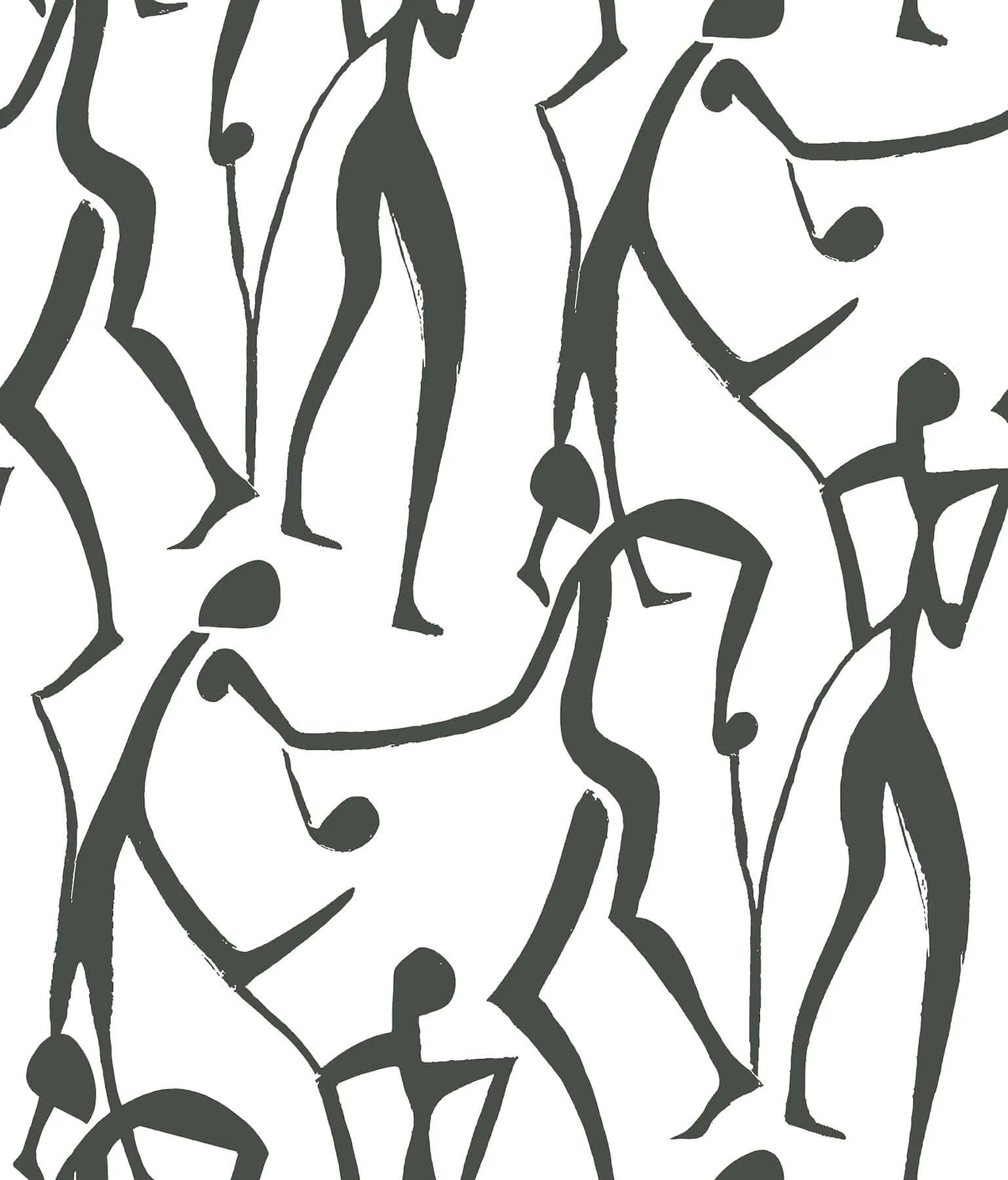 York Wallcoverings Joyful Dancers wallpaper, color Carbon Black, SKU ZM2831