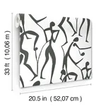 York Wallcoverings Joyful Dancers wallpaper, color Carbon Black, SKU ZM2831
