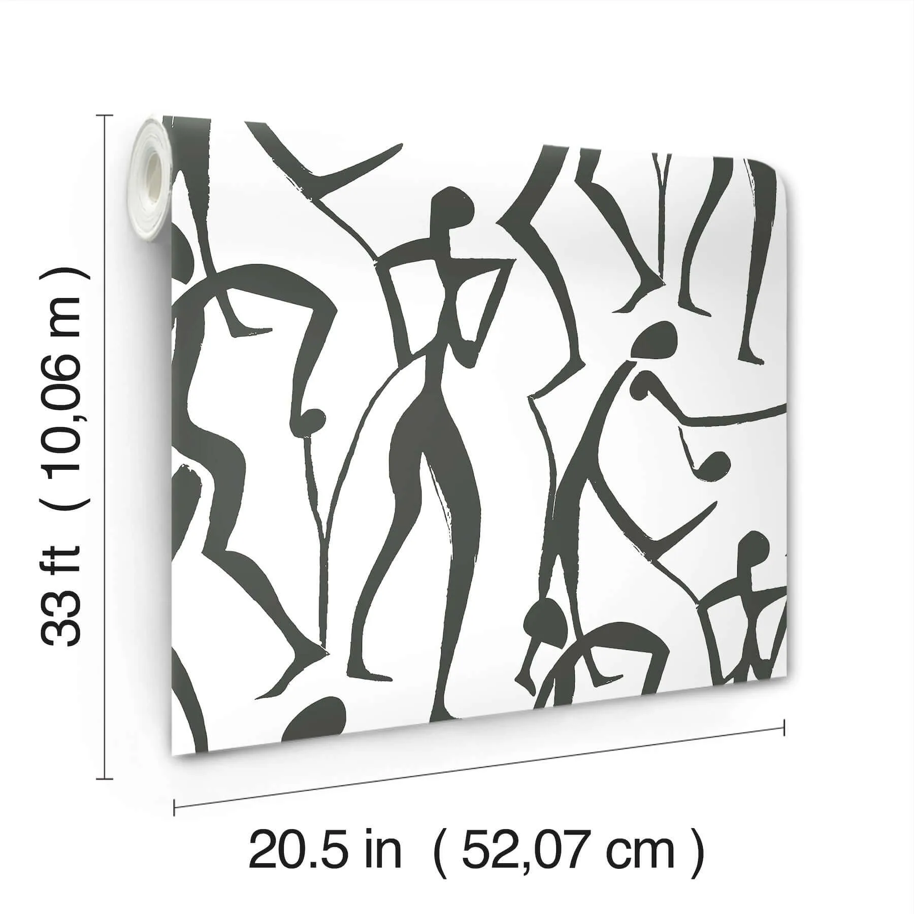 York Wallcoverings Joyful Dancers wallpaper, color Carbon Black, SKU ZM2831