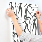 York Wallcoverings Joyful Dancers wallpaper, color Carbon Black, SKU ZM2831