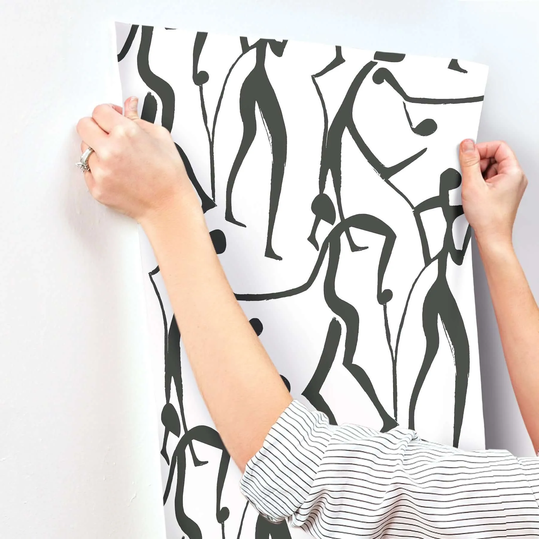 York Wallcoverings Joyful Dancers wallpaper, color Carbon Black, SKU ZM2831