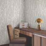 York Wallcoverings Joyful Dancers - Lichen Grey Wallpaper | Buy Online York Wallcoverings Joyful Dancers wallpaper, color Lichen Grey, SKU ZM2835
