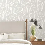 York Wallcoverings Joyful Dancers - Lichen Grey Wallpaper | Buy Online York Wallcoverings Joyful Dancers wallpaper, color Lichen Grey, SKU ZM2835
