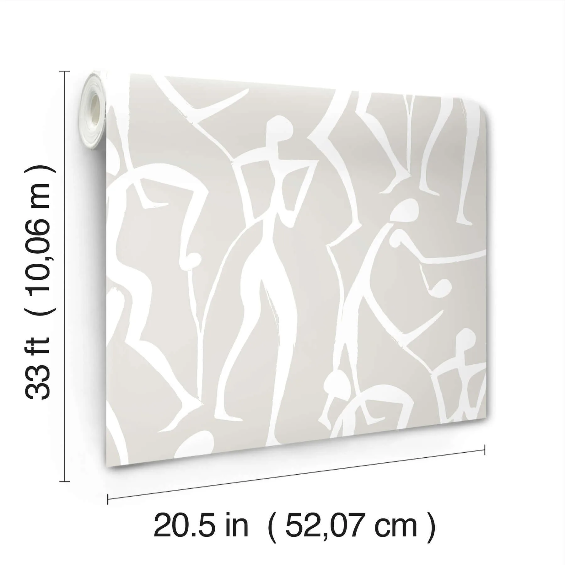 York Wallcoverings Joyful Dancers - Lichen Grey Wallpaper | Buy Online York Wallcoverings Joyful Dancers wallpaper, color Lichen Grey, SKU ZM2835