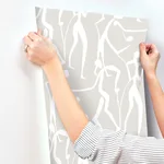 York Wallcoverings Joyful Dancers - Lichen Grey Wallpaper | Buy Online York Wallcoverings Joyful Dancers wallpaper, color Lichen Grey, SKU ZM2835