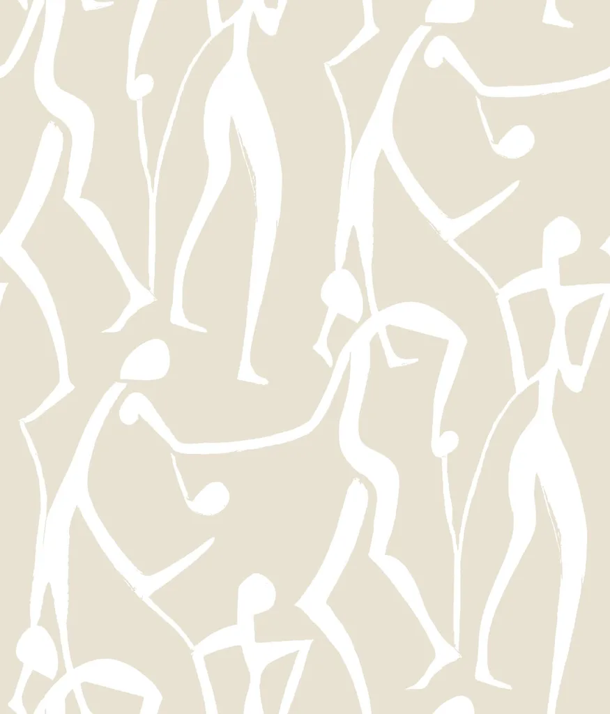 York Wallcoverings Joyful Dancers wallpaper, color Nude, SKU ZM2834