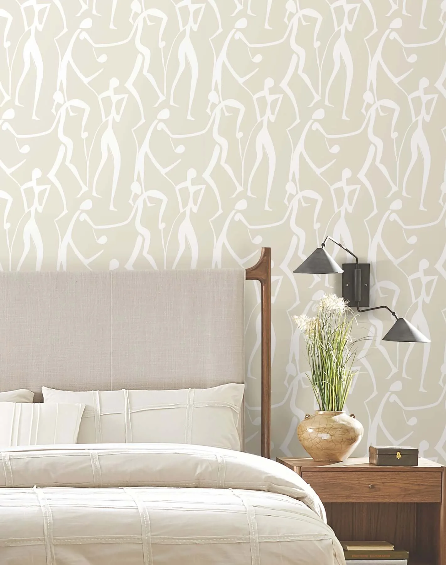 York Wallcoverings Joyful Dancers wallpaper, color Nude, SKU ZM2834