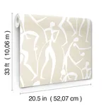 York Wallcoverings Joyful Dancers wallpaper, color Nude, SKU ZM2834