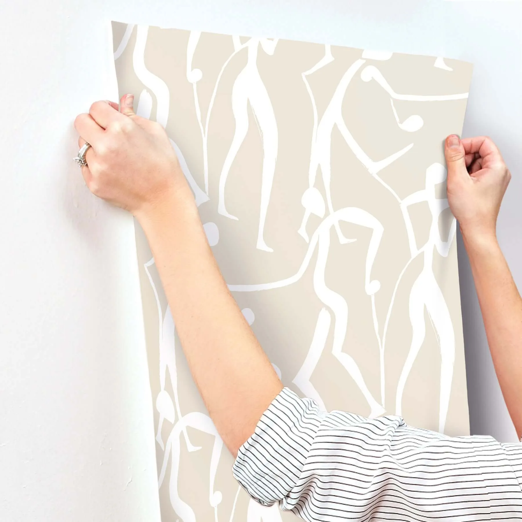 York Wallcoverings Joyful Dancers wallpaper, color Nude, SKU ZM2834