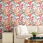 York Wallcoverings Kinetic Tropical wallpaper, color Coral & Beige, SKU PSW1240RL