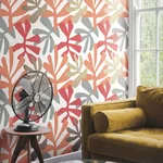 York Wallcoverings Kinetic Tropical wallpaper, color Coral & Beige, SKU PSW1240RL