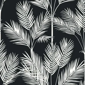 York Wallcoverings King Palm Silhouette wallpaper, color Blue, SKU CV4409