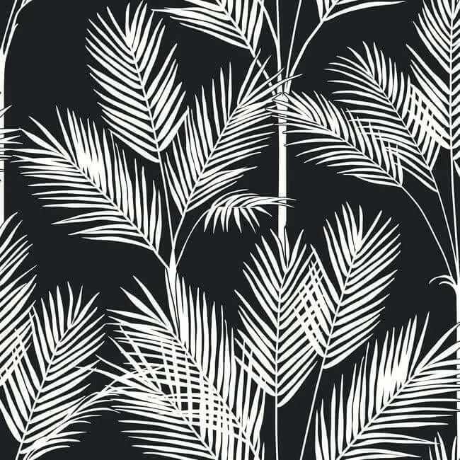York Wallcoverings King Palm Silhouette wallpaper, color Blue, SKU CV4409