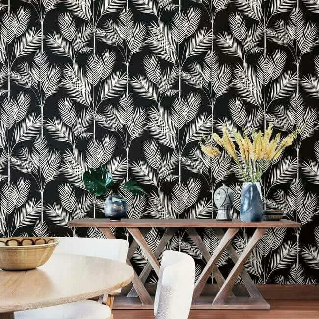 York Wallcoverings King Palm Silhouette - Blue Wallpaper | Buy Online York Wallcoverings King Palm Silhouette wallpaper, color Blue, SKU CV4409