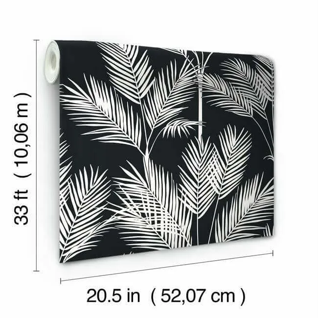York Wallcoverings King Palm Silhouette - Blue Wallpaper | Buy Online York Wallcoverings King Palm Silhouette wallpaper, color Blue, SKU CV4409