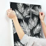York Wallcoverings King Palm Silhouette - Blue Wallpaper | Buy Online York Wallcoverings King Palm Silhouette wallpaper, color Blue, SKU CV4409