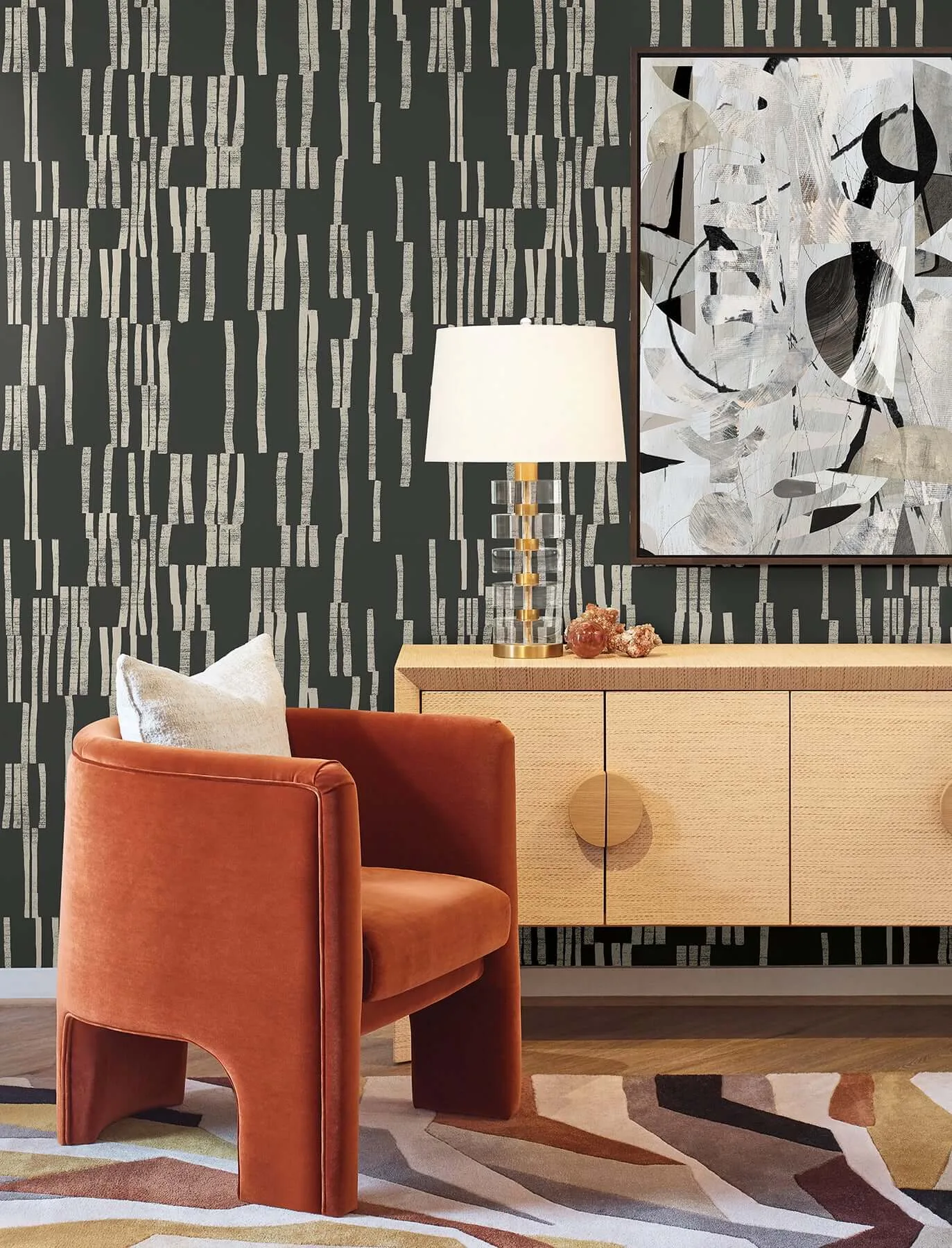 York Wallcoverings Koso wallpaper, color Black & Taupe, SKU PSW1663RL