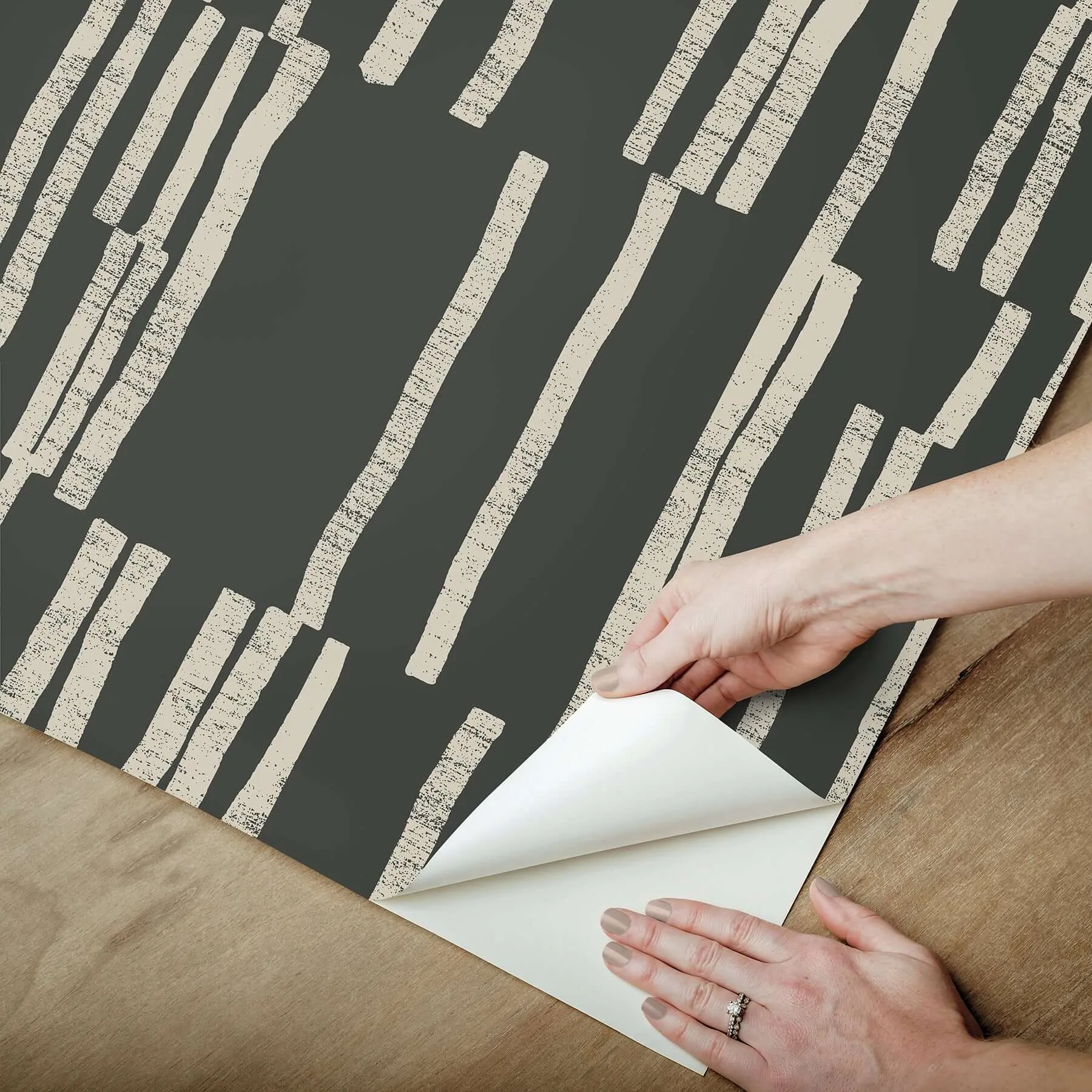 York Wallcoverings Koso - Black & Taupe Wallpaper | Buy Online York Wallcoverings Koso wallpaper, color Black & Taupe, SKU PSW1663RL