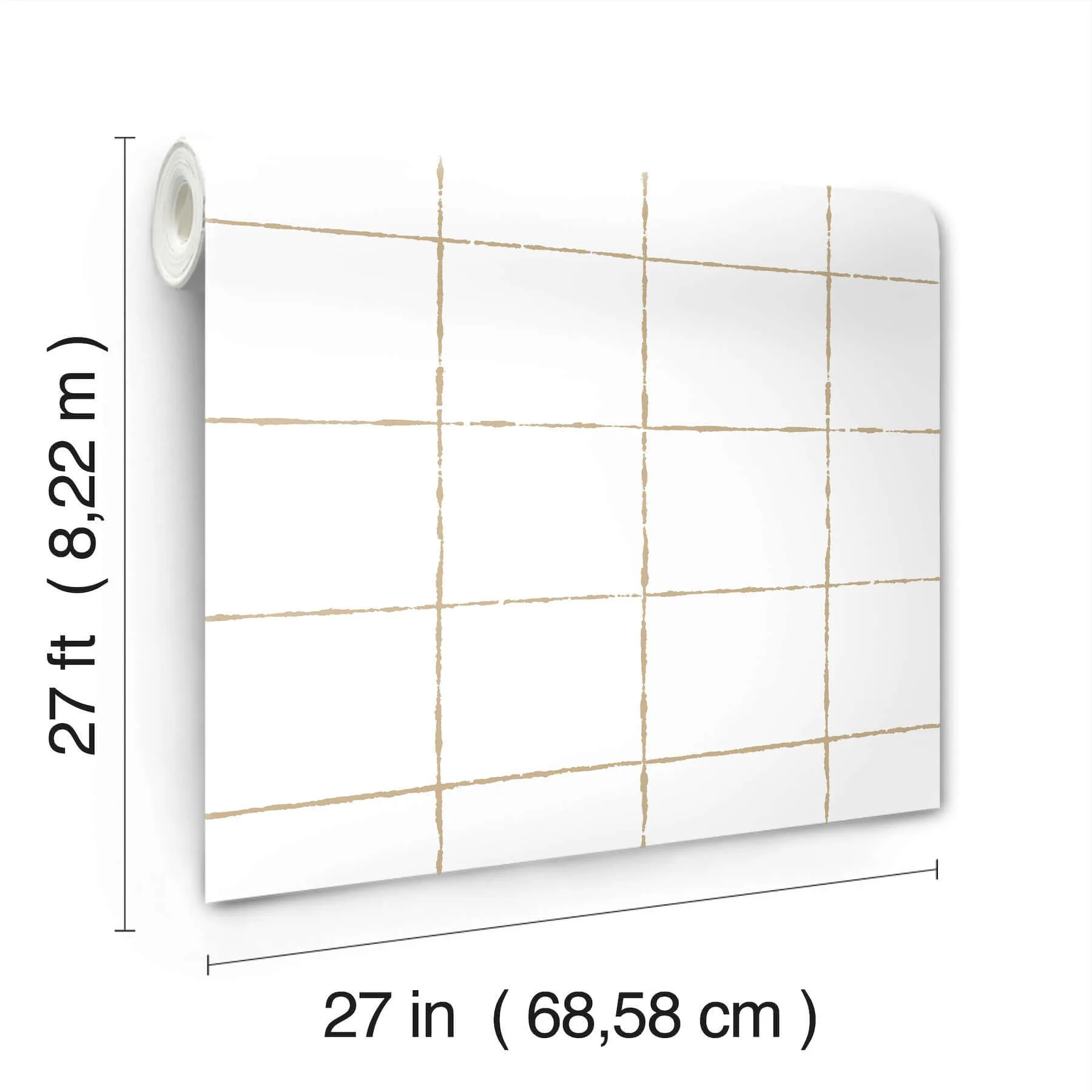 York Wallcoverings La Vitre Plaid wallpaper, color Gold, SKU ZM2853