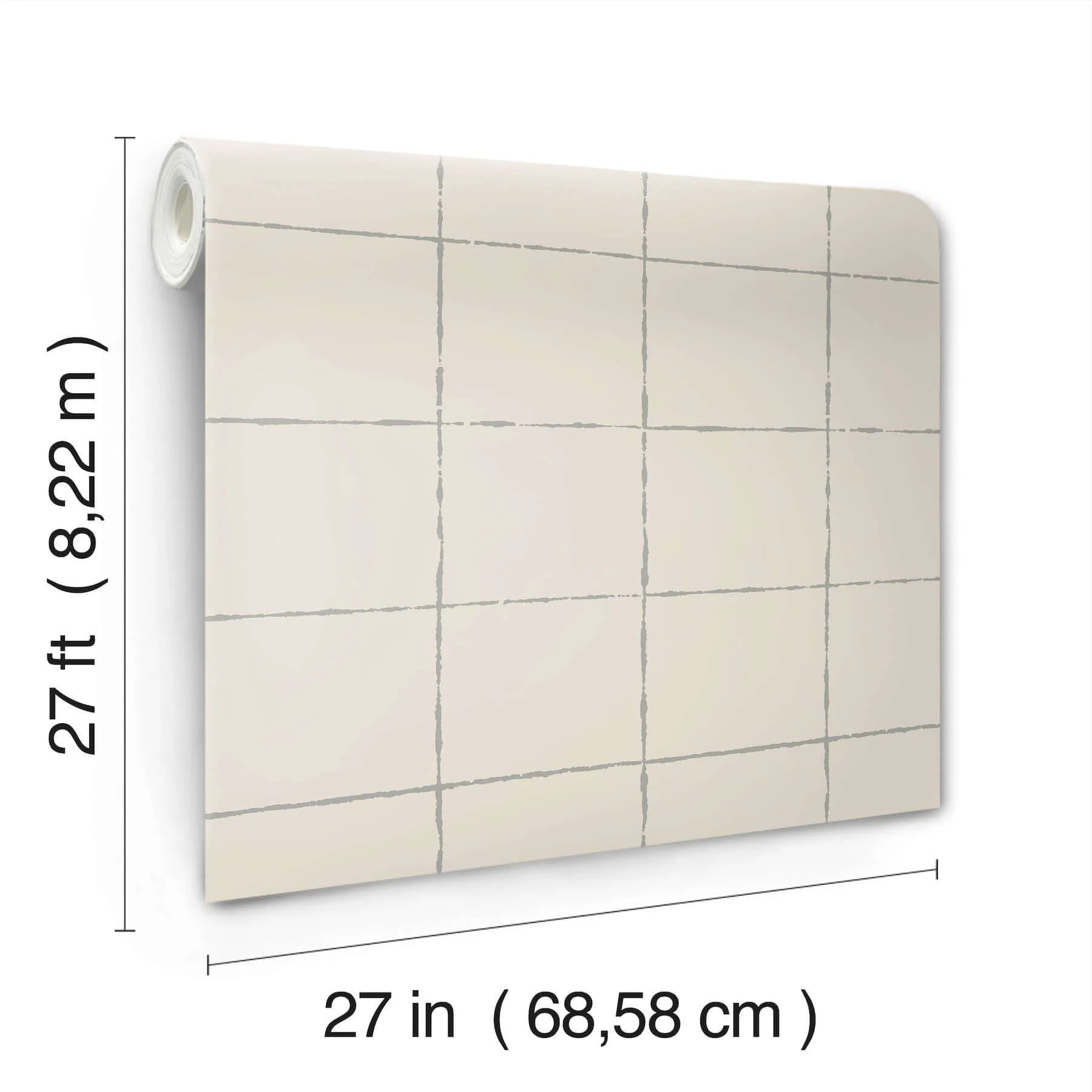 York Wallcoverings La Vitre Plaid wallpaper, color Lichen Grey, SKU ZM2851