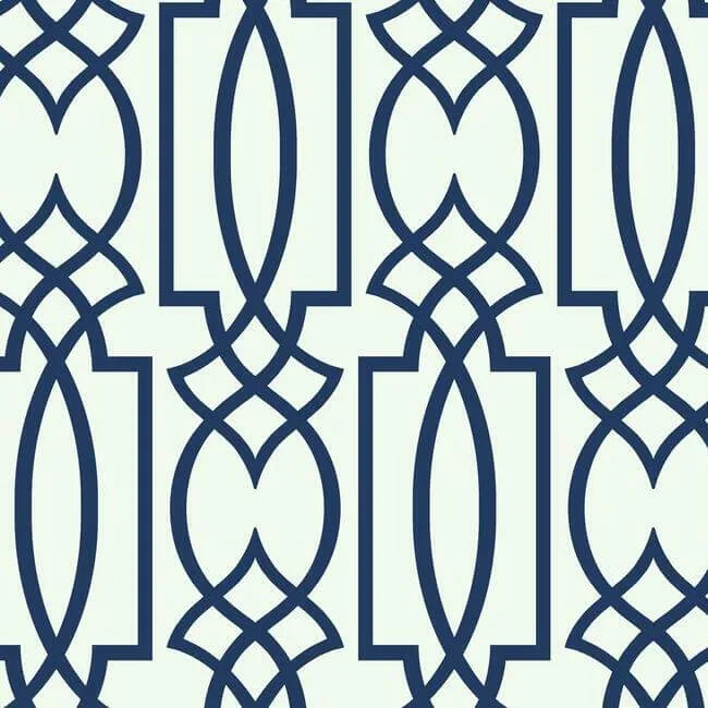 York Wallcoverings Large Lattice wallpaper, color Blue, SKU CM2383