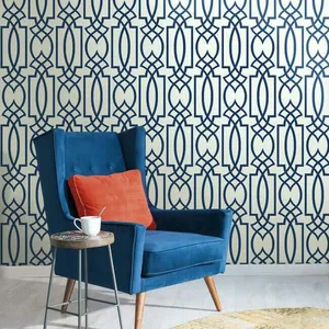 York Wallcoverings Large Lattice wallpaper, color Blue, SKU CM2383