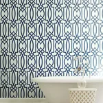York Wallcoverings Large Lattice - Blue Wallpaper | Buy Online York Wallcoverings Large Lattice wallpaper, color Blue, SKU CM2383