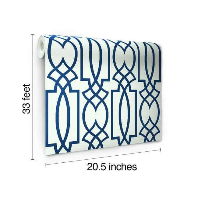 York Wallcoverings Large Lattice - Blue Wallpaper | Buy Online York Wallcoverings Large Lattice wallpaper, color Blue, SKU CM2383