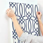 York Wallcoverings Large Lattice - Blue Wallpaper | Buy Online York Wallcoverings Large Lattice wallpaper, color Blue, SKU CM2383