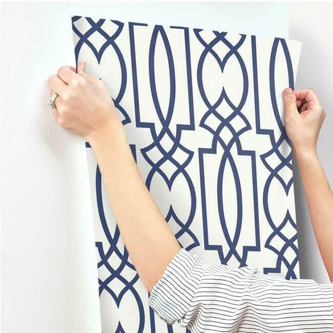 York Wallcoverings Large Lattice - Blue Wallpaper | Buy Online York Wallcoverings Large Lattice wallpaper, color Blue, SKU CM2383