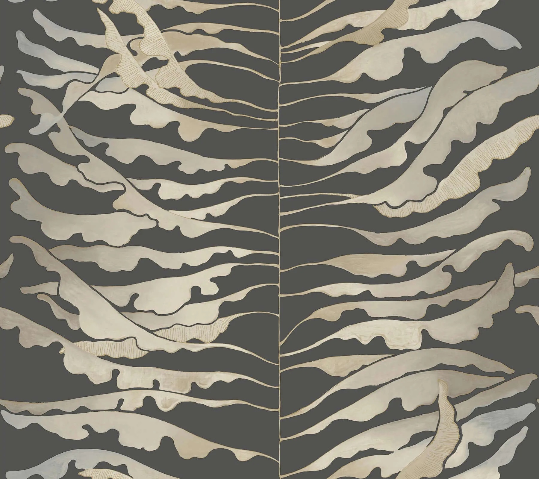 York Wallcoverings Leaf Column wallpaper, color Black, SKU FM1042
