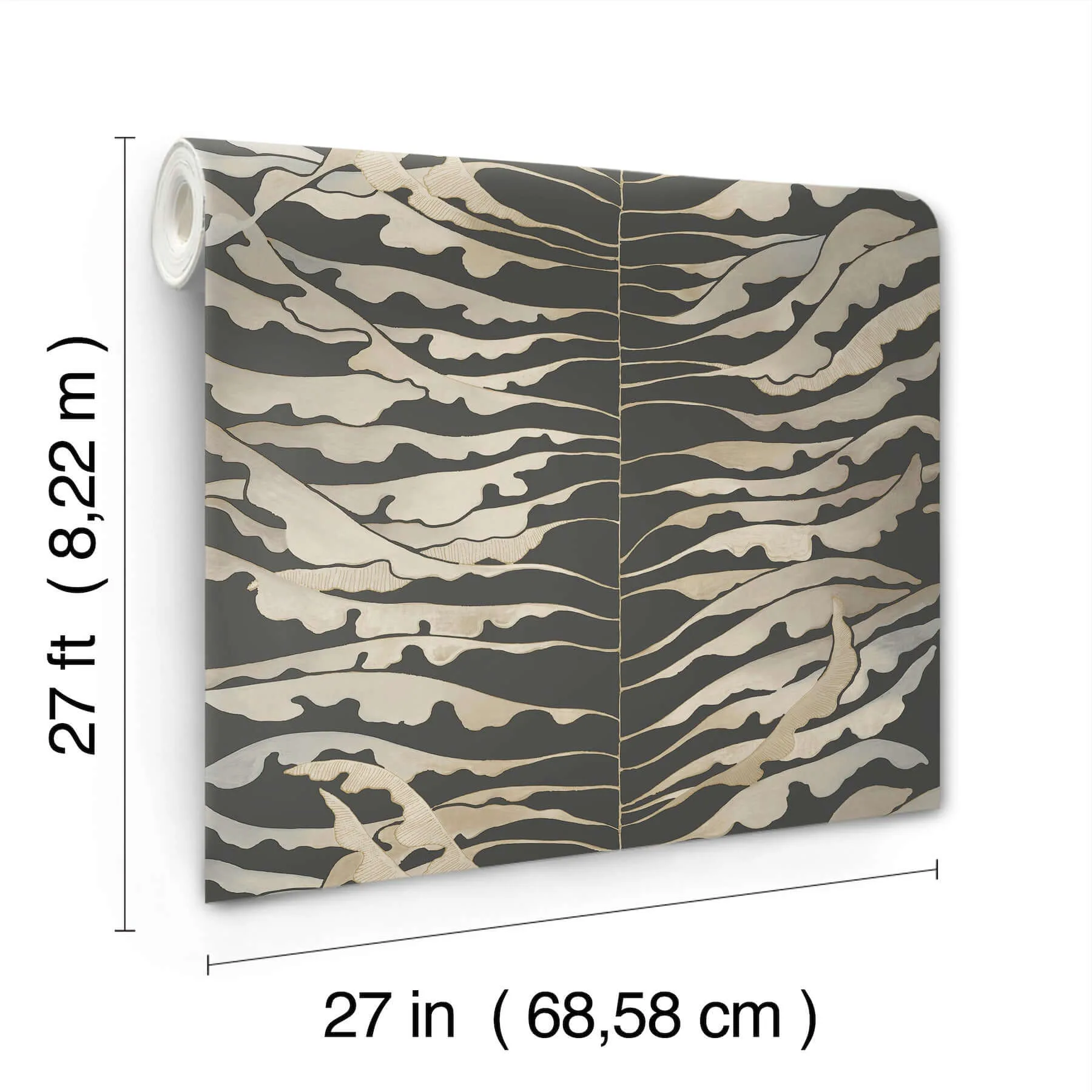 York Wallcoverings Leaf Column - Black Wallpaper | Buy Online York Wallcoverings Leaf Column wallpaper, color Black, SKU FM1042