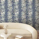 York Wallcoverings Leaf Column - Navy Wallpaper | Buy Online York Wallcoverings Leaf Column wallpaper, color Navy, SKU FM1043
