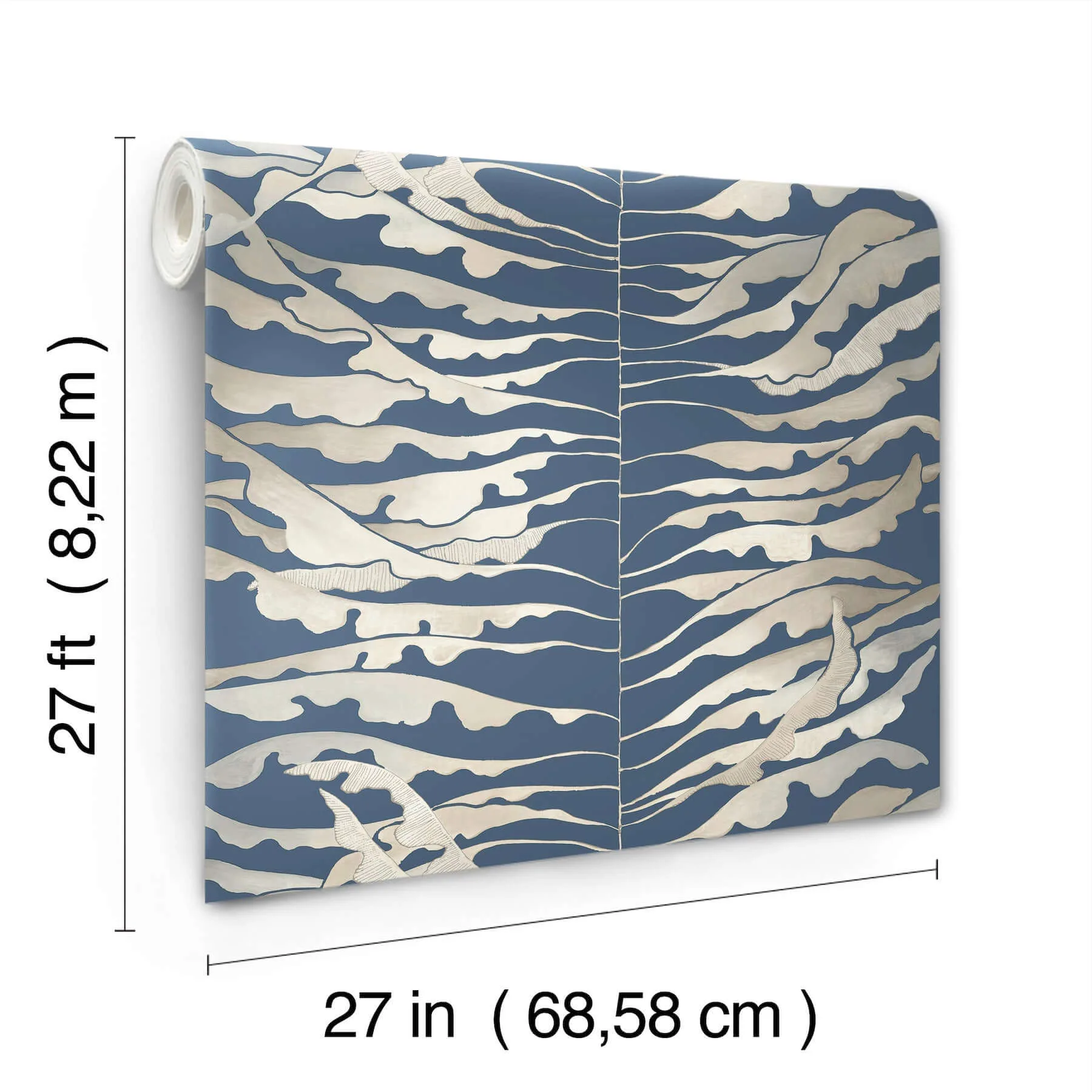 York Wallcoverings Leaf Column - Navy Wallpaper | Buy Online York Wallcoverings Leaf Column wallpaper, color Navy, SKU FM1043