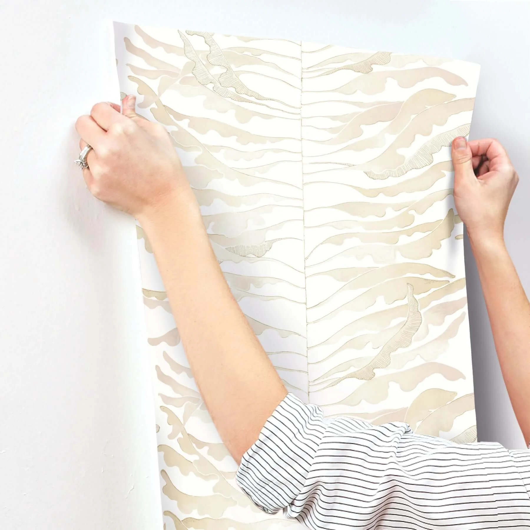 York Wallcoverings Leaf Column - Taupe Wallpaper | Buy Online York Wallcoverings Leaf Column wallpaper, color Taupe, SKU FM1041