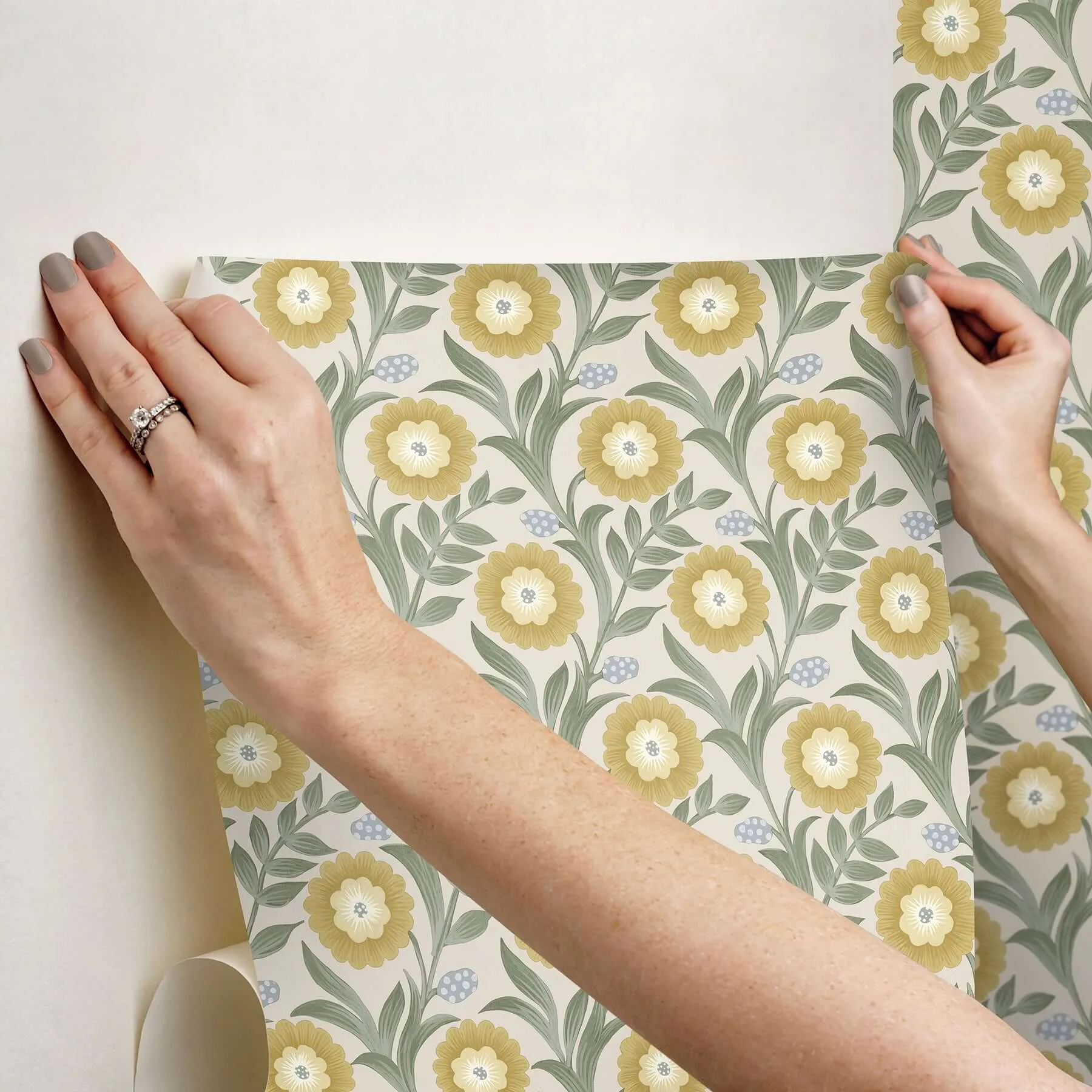 York Wallcoverings Lillian wallpaper, color Sage, SKU PSW1579RL