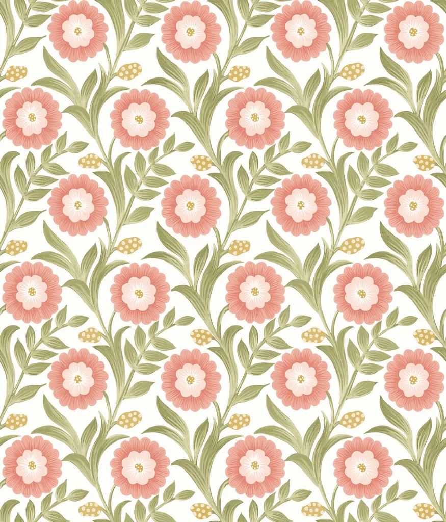 York Wallcoverings Lillian wallpaper, color Pink, SKU PSW1582RL
