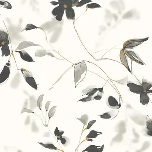York Wallcoverings Linden Flower wallpaper, color Black, SKU PSW1103RL