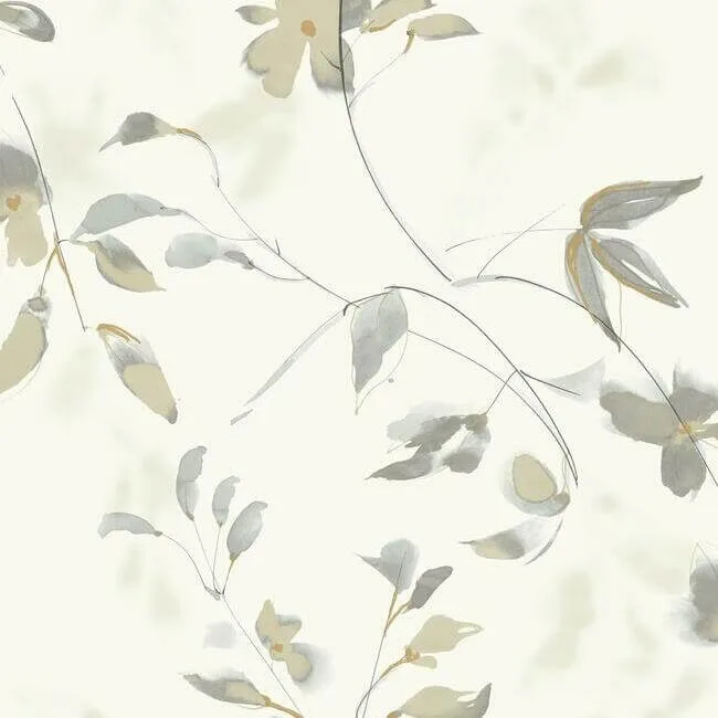 York Wallcoverings Linden Flower wallpaper, color Tan, SKU SO2444