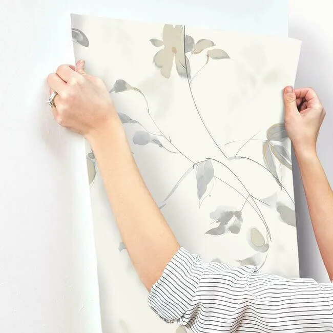 York Wallcoverings Linden Flower wallpaper, color Tan, SKU SO2444