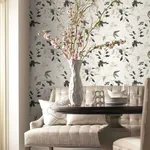 York Wallcoverings Linden Flower wallpaper, color Black, SKU SO2442