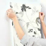 York Wallcoverings Linden Flower wallpaper, color Black, SKU SO2442