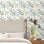York Wallcoverings Little Garden wallpaper, color Alpine & Sky & Silver, SKU ZM2813