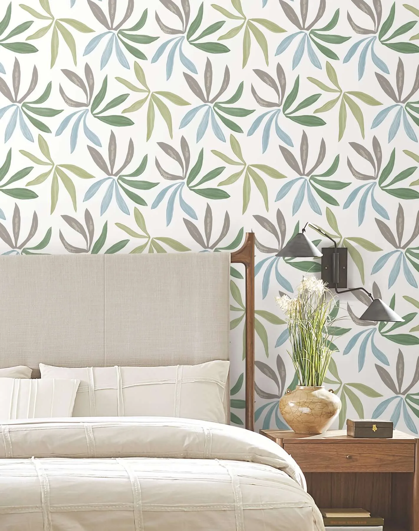 York Wallcoverings Little Garden wallpaper, color Alpine & Sky & Silver, SKU ZM2813