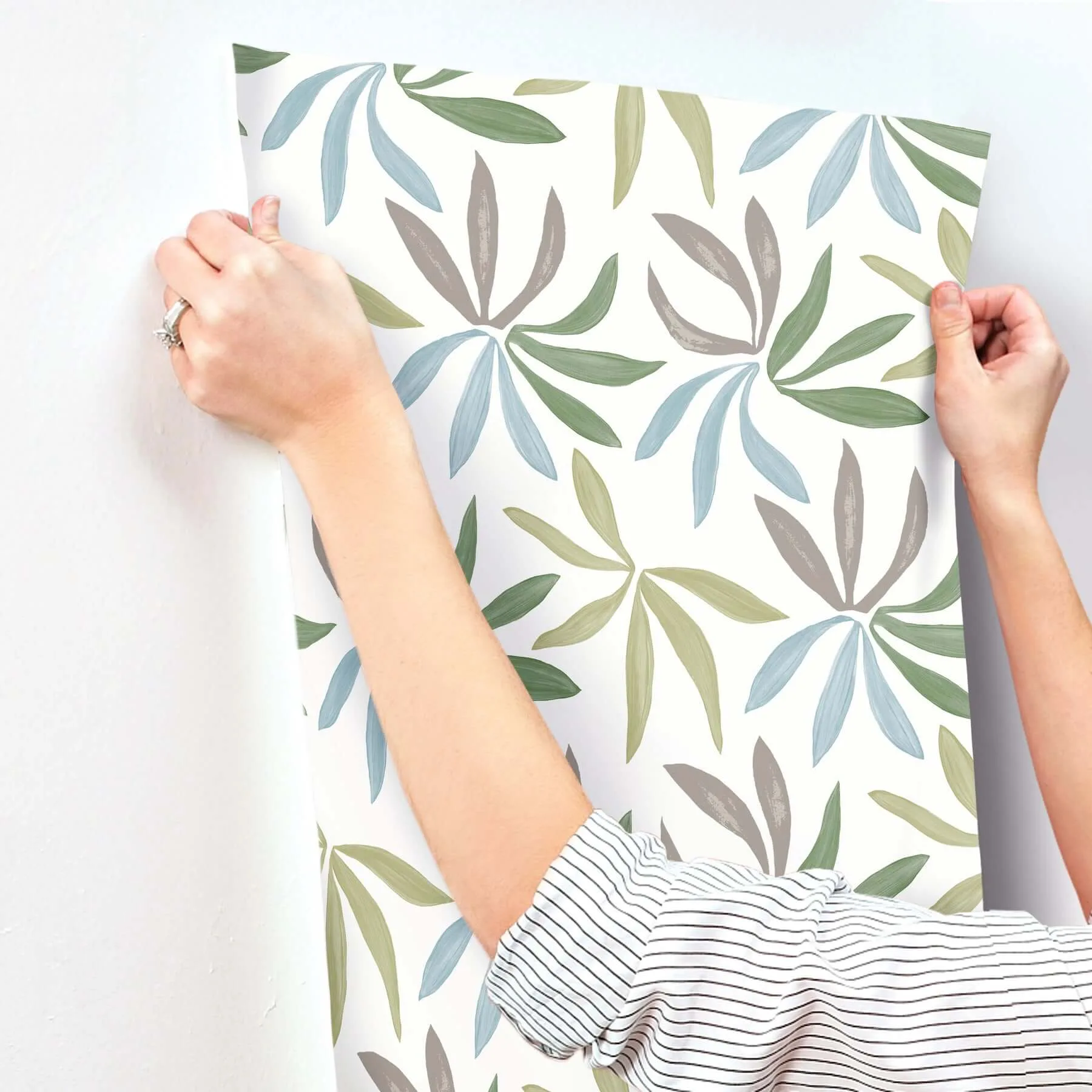 York Wallcoverings Little Garden wallpaper, color Alpine & Sky & Silver, SKU ZM2813